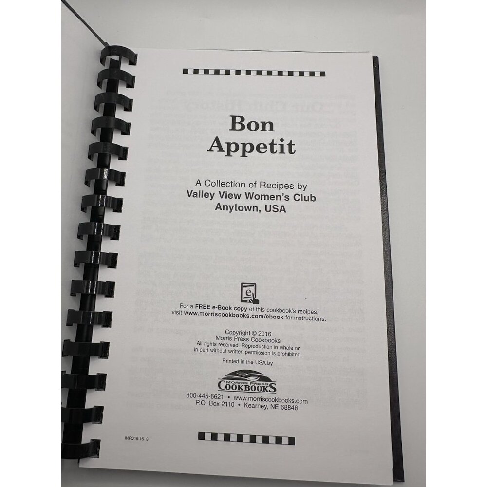 Bon Appetit Ringbound CookBook Valley View Women's Club Anytown, USA Very Good - Picture 3 of 5